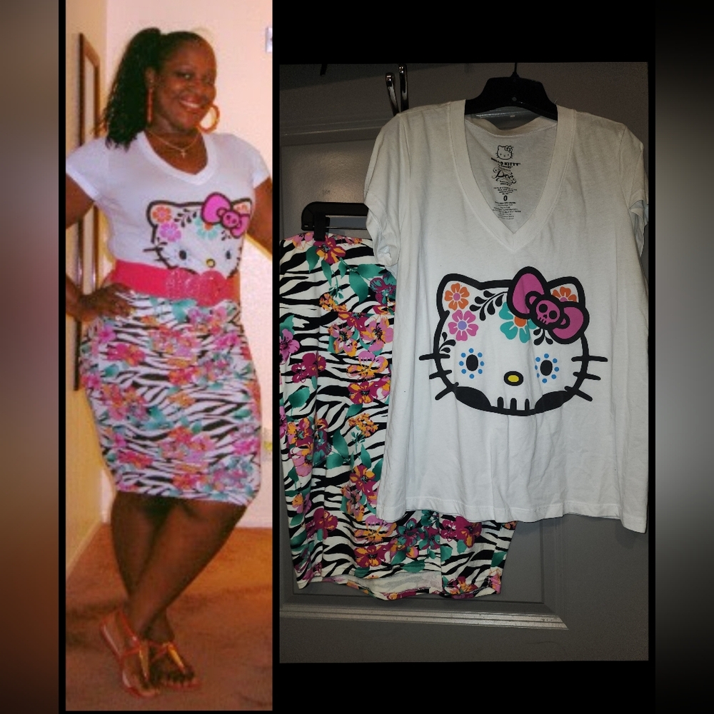 Floral Zebra Print Pencil Skirt